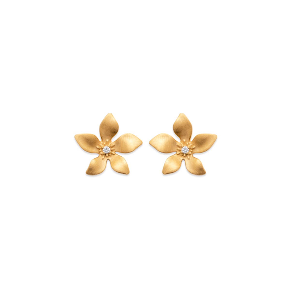 Puces d'oreilles fleurs plaqué or GARANCE - Bijoux Privés Discovery