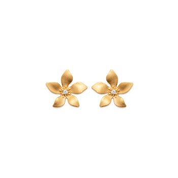 Puces d'oreilles fleurs plaqué or GARANCE - Bijoux Privés Discovery