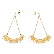 Boucles d'oreilles ethniques avec chaînette - Paloma Bijoux