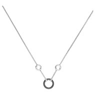 Collier mono-motif en Argent 925 millièmes et céramique - blanc brillant