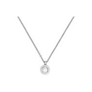 Collier mono-motif en Argent 925 millièmes et céramique - blanc brillant