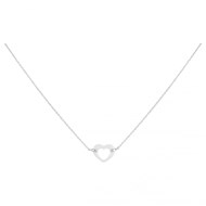 Collier mono-motif en Argent 925 millièmes et céramique - blanc brillant