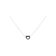 Collier mono-motif en Argent 925 millièmes et céramique - blanc brillant