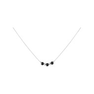 Collier mono-motif en Argent 925 millièmes et céramique - blanc brillant