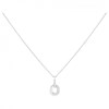Collier mono-motif en Argent 925 millièmes et céramique - blanc brillant - vue V1