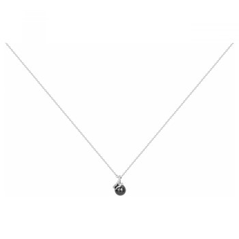 Collier mono-motif en Argent 925 millièmes et céramique - blanc brillant