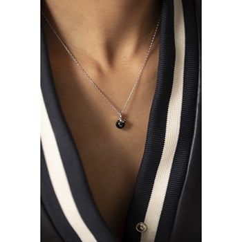 Collier mono-motif en Argent 925 millièmes et céramique - blanc brillant