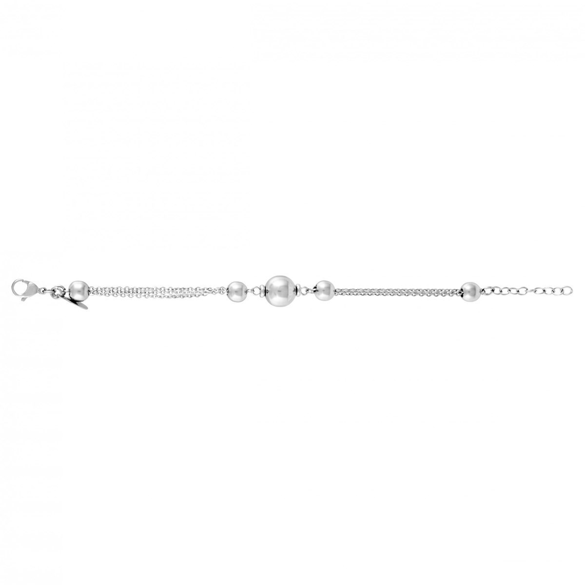 Bracelet souple mono-motif en Acier 316L - blanc brillant