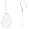 Boucles d'oreilles pendantes en Acier 316L - blanc brillant - vue V1