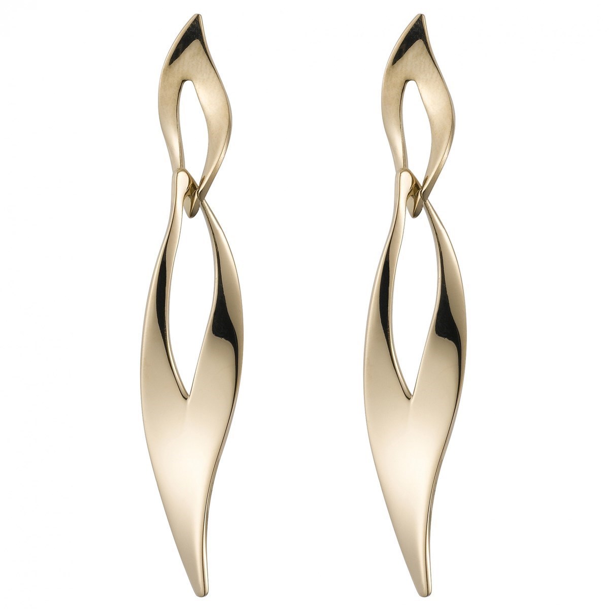 Boucles d'oreilles pendantes en Acier 316L - jaune brillant