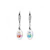 Boucles d'oreilles Droplet Hook - Argenté et Blanc brillant - vue V2