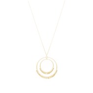 Collier argent dore cercles 3d effet diamante