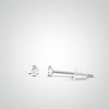 Boucle d'oreille en or blanc avec zircon blanc de 3mm (vendue à l'unité/non à la paire) - vue V1