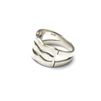 Bague argent bords ondulés