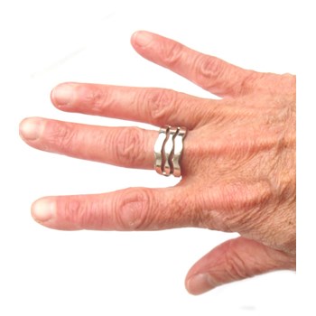 Bague argent bords ondulés