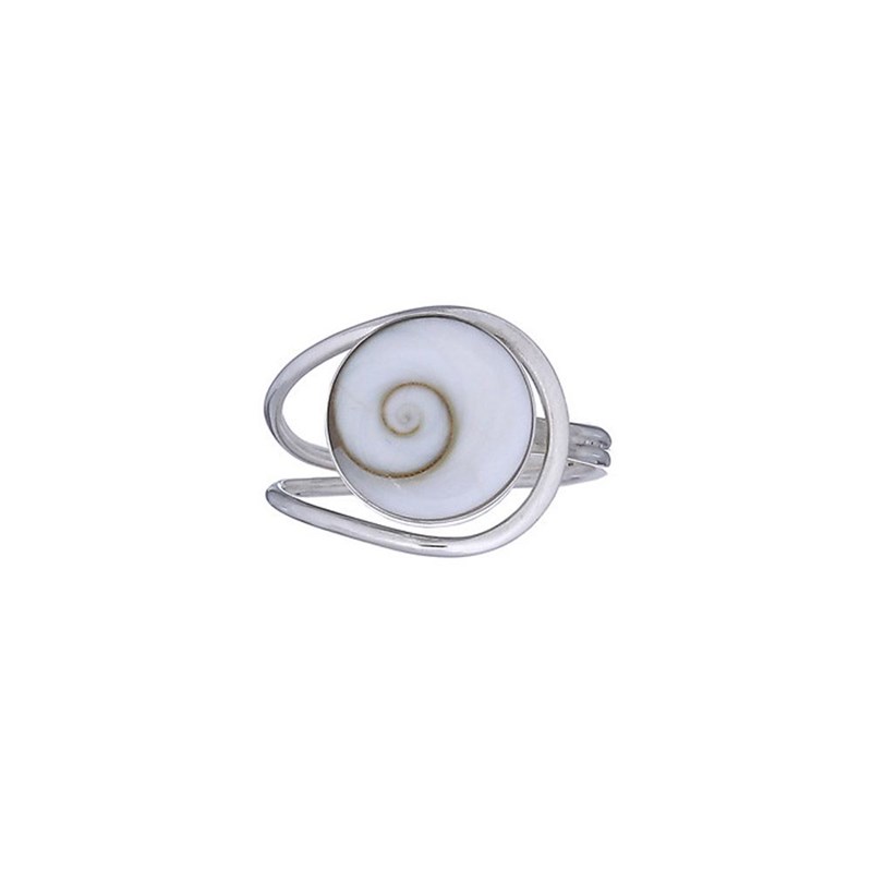 Bague en argent , cabochon oeil de sainte lucie - vue 3