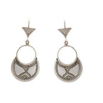 Boucle d'oreille touareg Ethnique, argent faites main