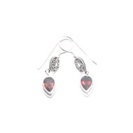 Boucles oreilles argent et grenat