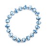 Bracelet élastique perles fleurs bleues et perle cristal - vue V1