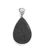 Pendentif forme goutte argent et lave - vue V1