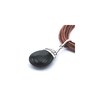 Pendentif goutte en argent, agate noire - vue V2