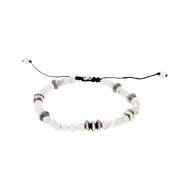 Bracelet Homme JAKUB avec perles d'Howlite et Argent 925