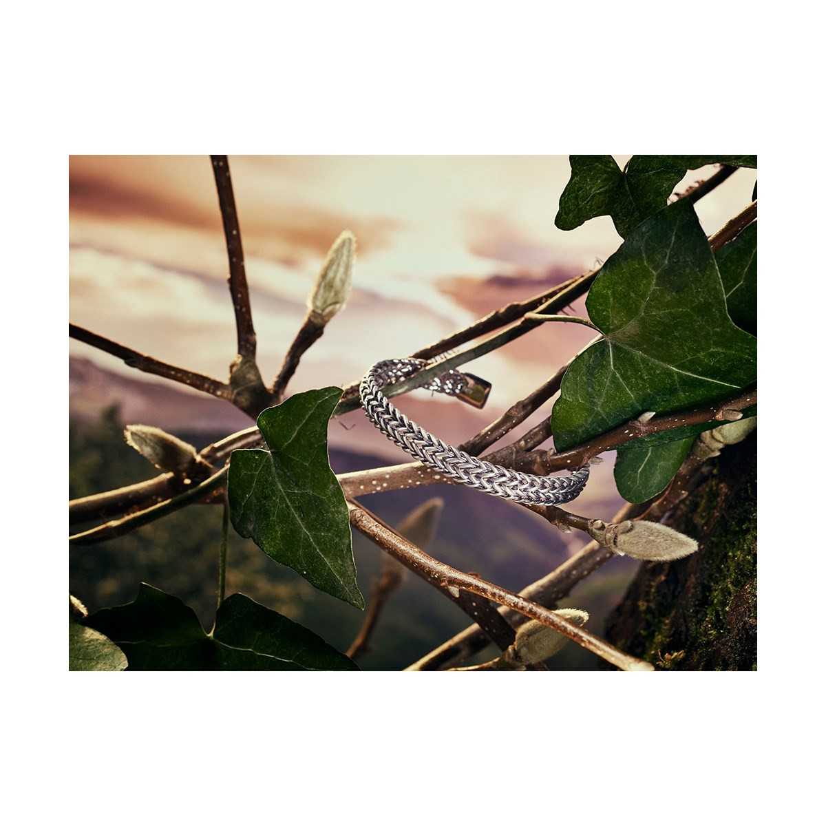 Bracelet Homme JAKUB avec perles d'Howlite et Argent 925 - vue V2