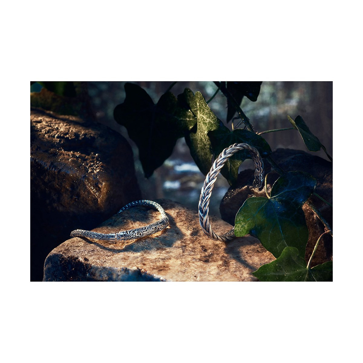 Bracelet Homme UNAI avec perles de pierres es et Argent 925 - vue V3