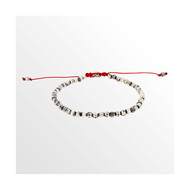 Bracelet Homme EDER avec perles martellées en Argent 925 et cordon