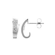 Boucles d'oreilles Or Blanc 750 ornées de Diamants DÉSIRS DIAMANT