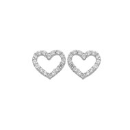 Boucles d'oreilles oxydes de zirconium or blanc 9 carats