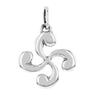 Pendentif Croix basque Lauburu argent
diamètre 22mm