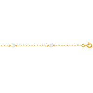Bracelet Brillaxis or jaune 4 perles de culture