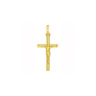 Pendentif Brillaxis croix Christ or jaune 9 carats