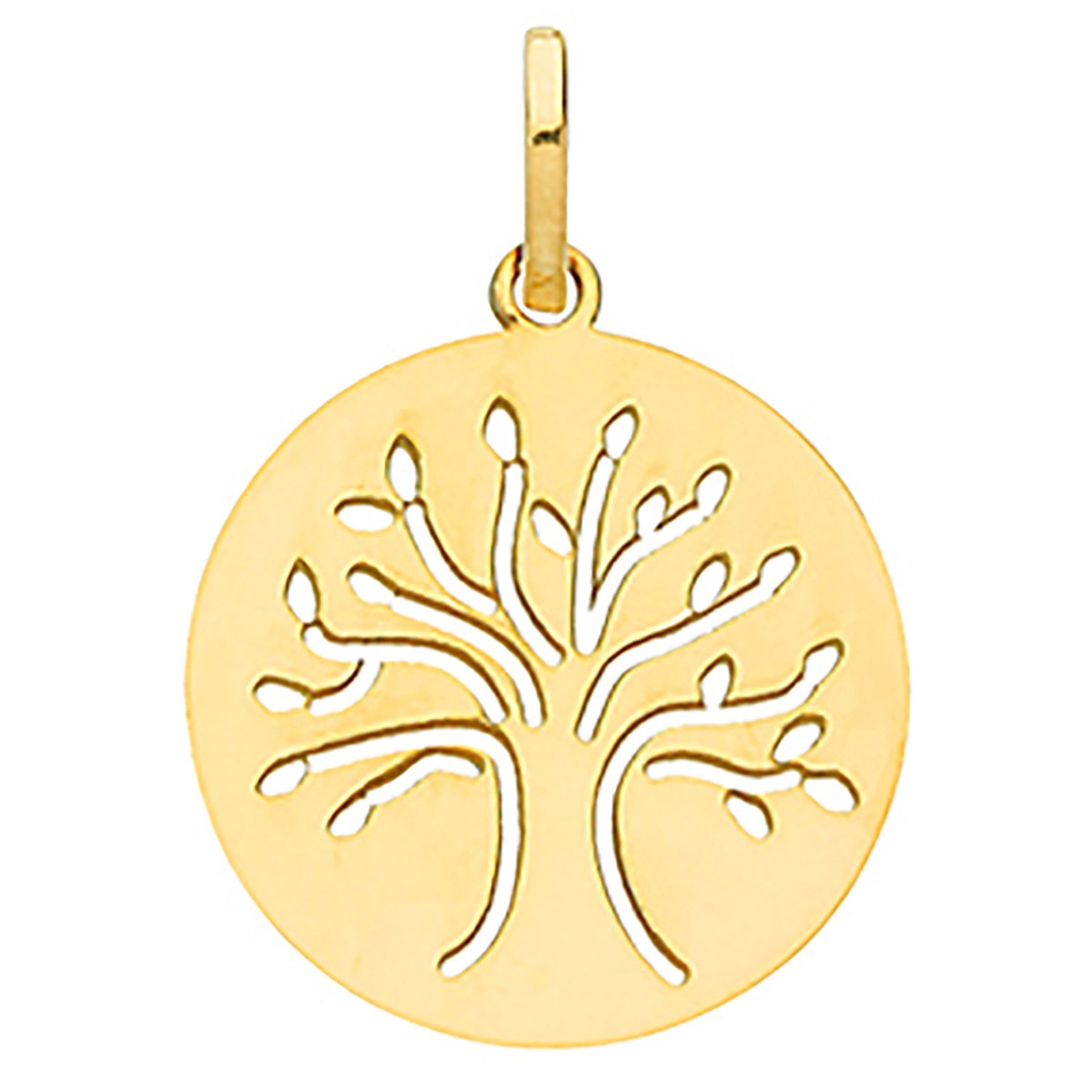 Médaille Brillaxis arbre de vie ajouré or 9 carats