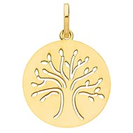 Médaille Brillaxis arbre de vie ajouré or 9 carats