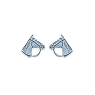 Boucles d'oreilles Brillaxis tête de cheval argent