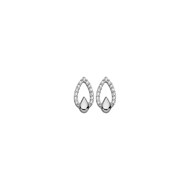 Boucles d'oreilles Brillaxis gouttes or blanc oxydes
