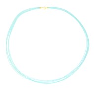 Collier Brillaxis cordon rayonne 7 rangs bleu gris