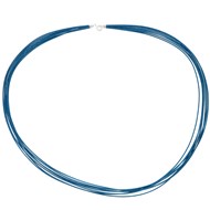 Collier cordon rayonne 7 rangs bleu roi