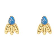 Boucles d'oreilles Emma et Chloé  lapis laz feuilles amovibles