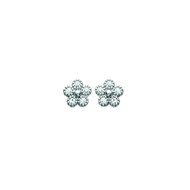 Boucles d'oreilles Brillaxis argent rhodié fleurs OZ