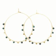 Boucles d'oreilles Zag doré vert - gold green - malachite