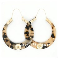 Boucles d'oreilles Zag doré marron - gold brown