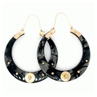 Boucles d'oreilles Zag doré noir- gold black - acétate