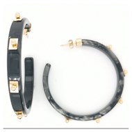 Boucles d'oreilles Zag doré noir- gold black