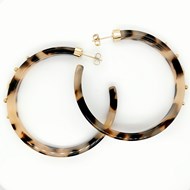 Boucles d'oreilles Zag doré marron - gold brown