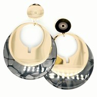 Boucles d'oreilles Zag dorées gold black acétate