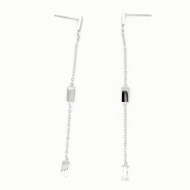 Boucles d'oreilles Zag acier uni