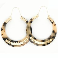 Boucles d'oreilles Zag doré marron - gold brown